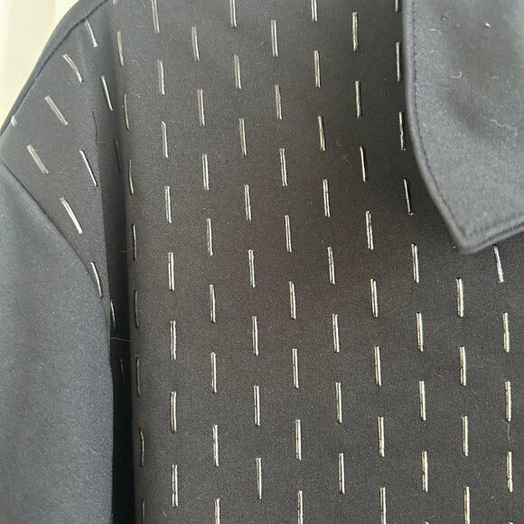 YMLA Vintage Black 90s Y2K Club Polyester Short Slv Mens Club Punk Disco M - Picture 7 of 8